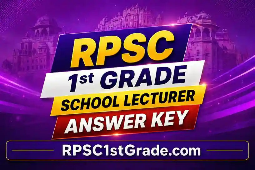 RPSC 1st Grade Answer Key 2026 PDF Download