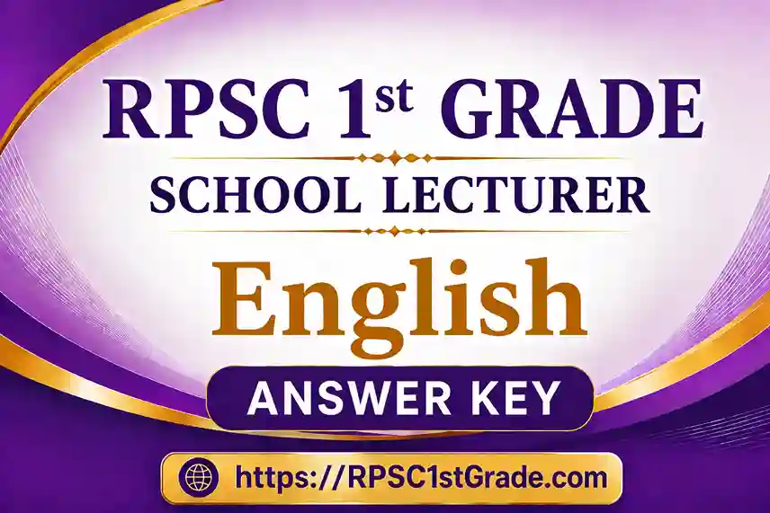 RPSC 1st Grade English Answer Key 2026 PDF Download 